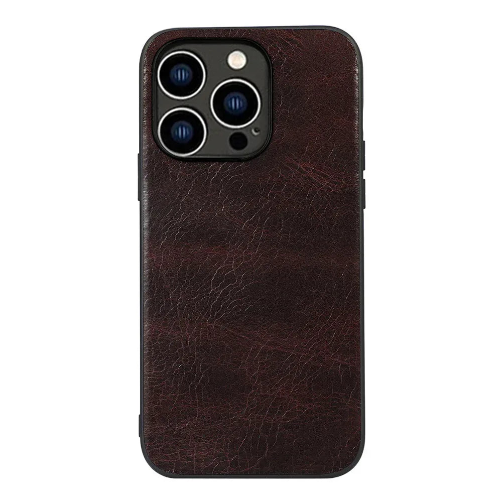 Solid Color Leather iPhone Case - Viexta