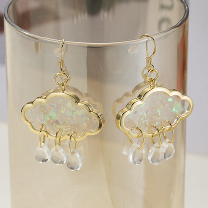 Colorful Clouds Raindrops Earrings