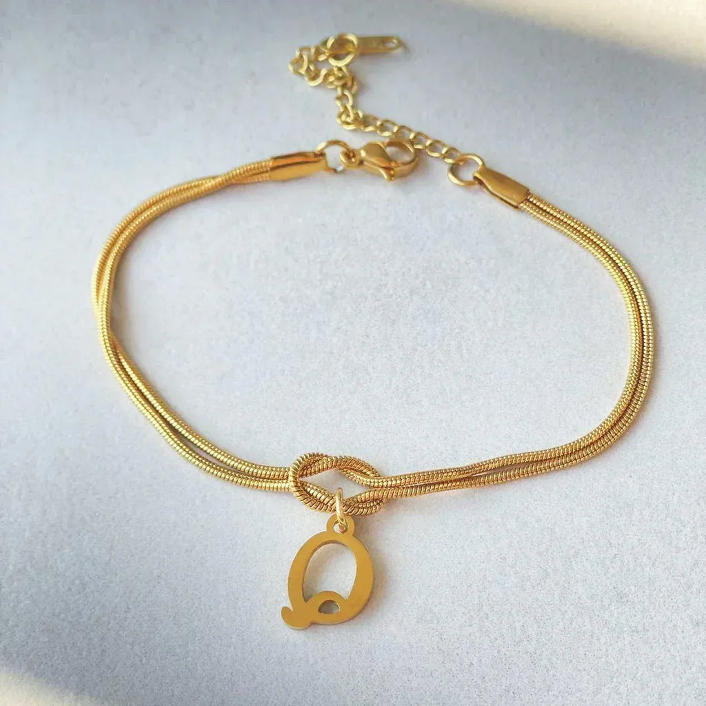 stainless-steel-26-letter-pendant-bracelet - Viexta