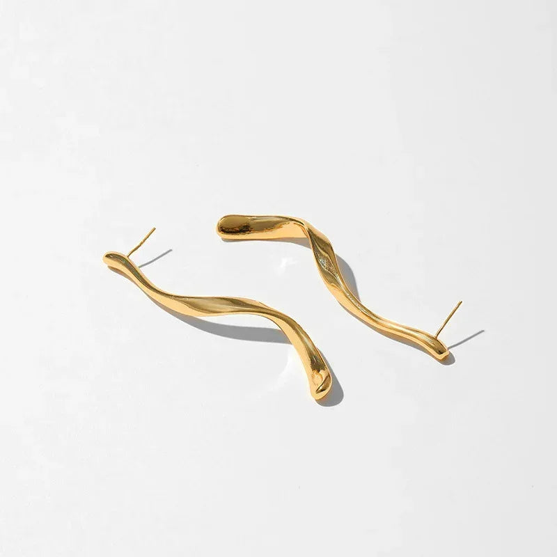 Irregular Line Design Ear Studs - Viexta