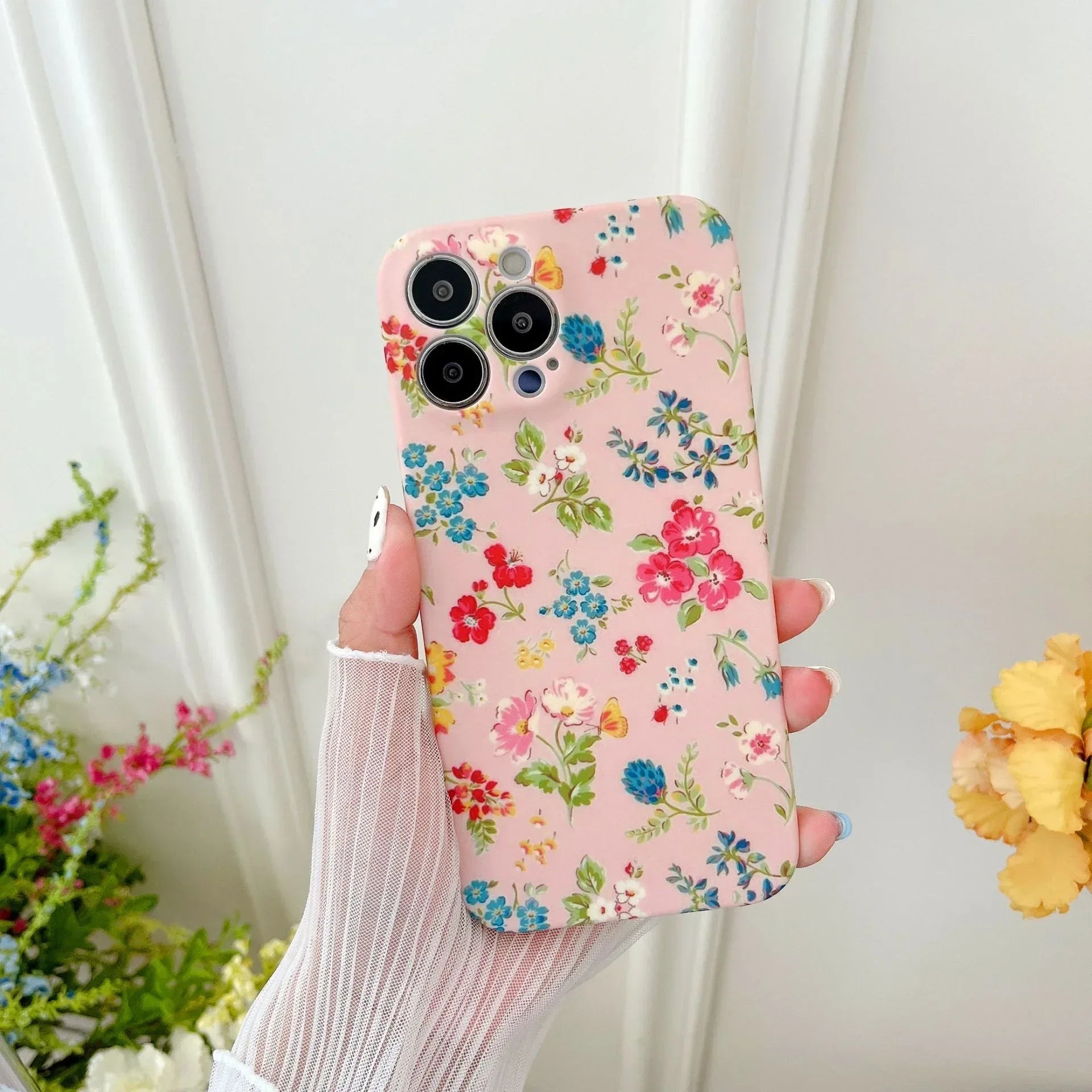 White Fragmented Flower iPhone Case - Viexta